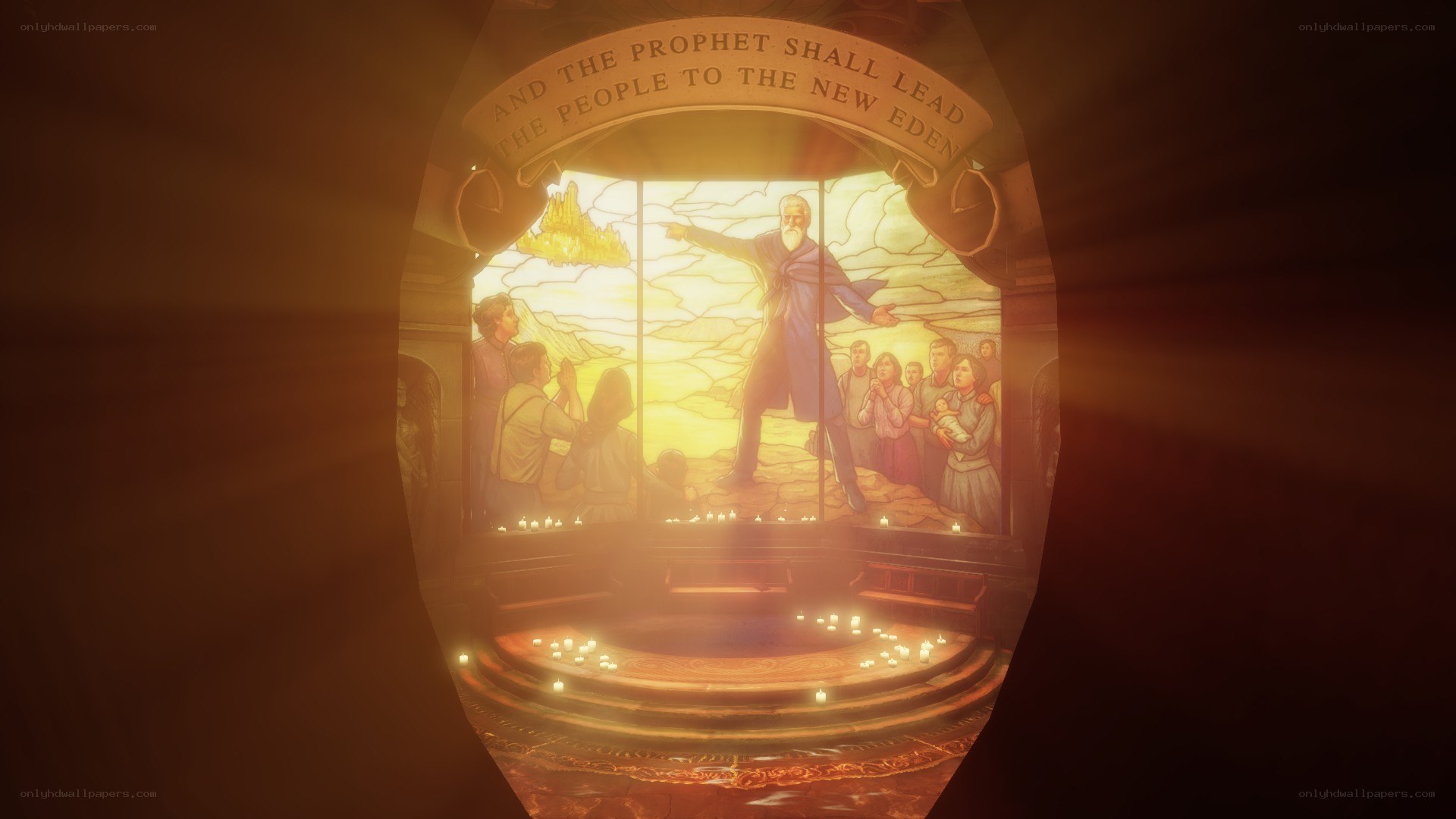 stained glass prophecy scene