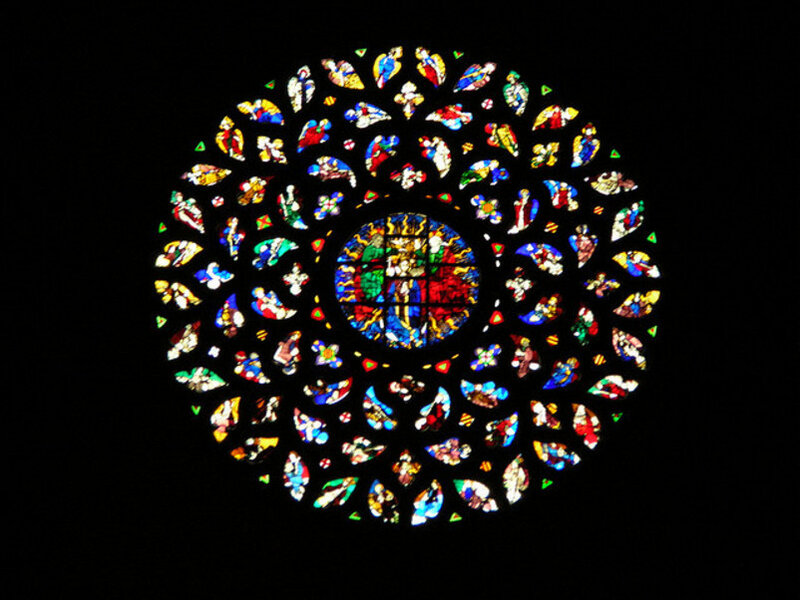Stained Glass Rose Window — Black