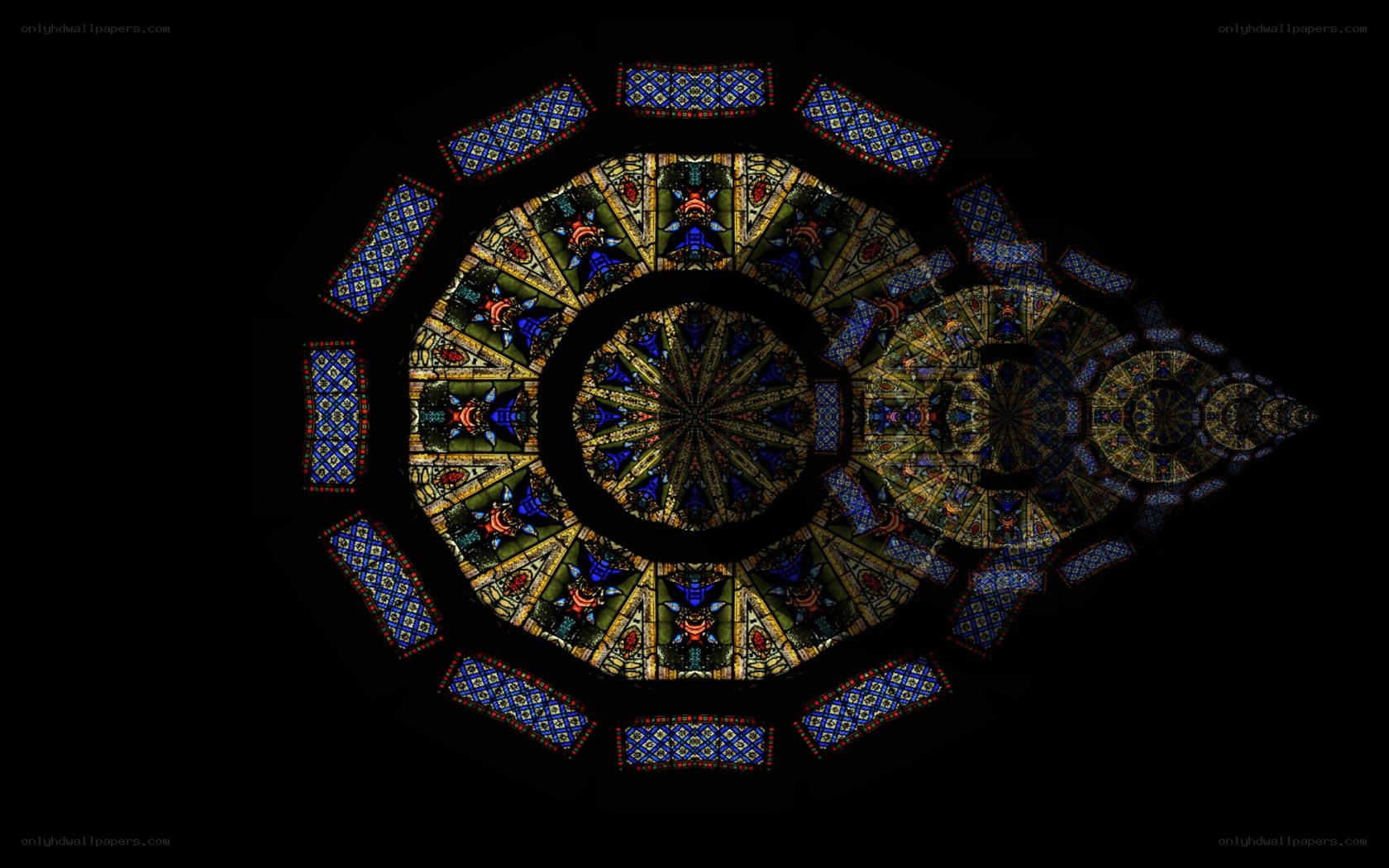 Stained glass rose window