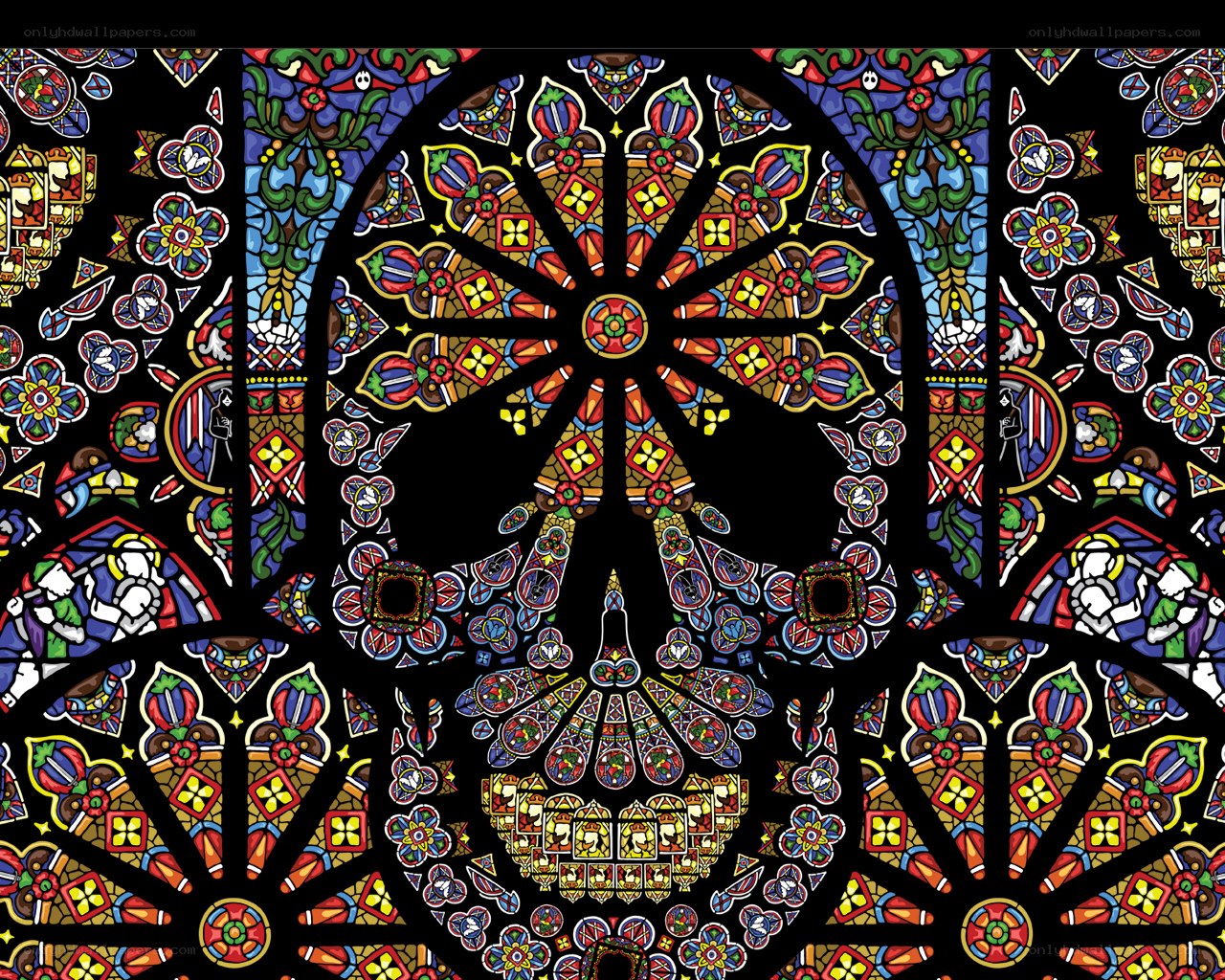 Stained glass skull design