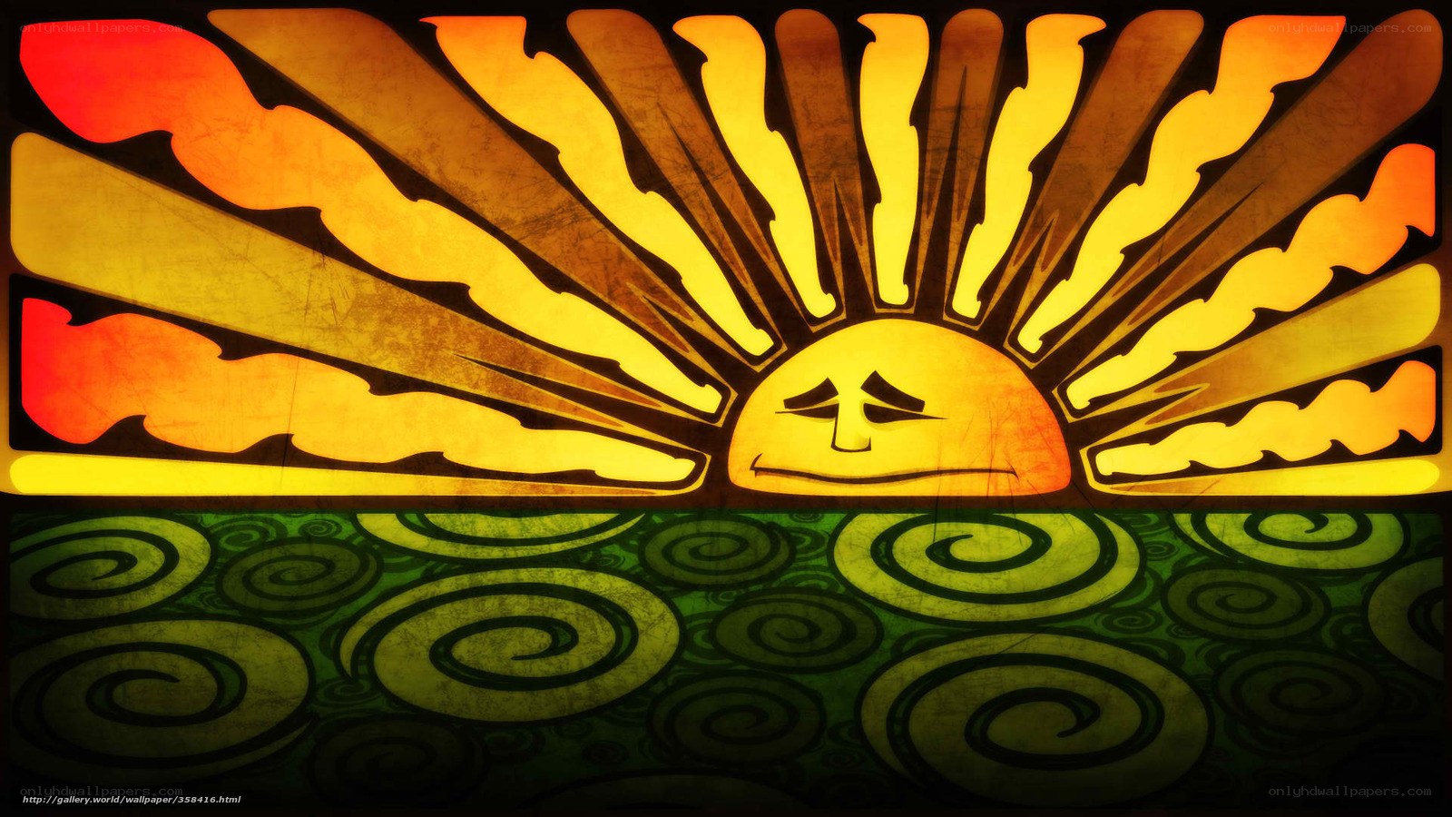 stained glass sun design