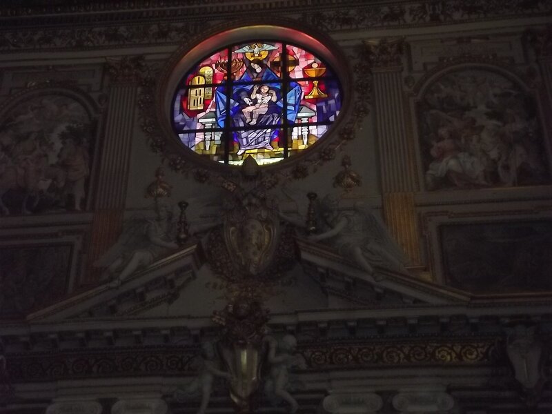 Stained Glass Window — Blue, Dramatic, Night