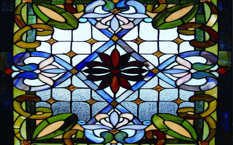 Stained Glass Window — Blue, Ornate, Illustration