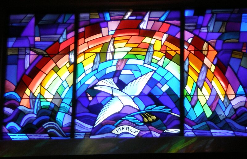 Stained Glass Window — Blue, Serene, Illustration