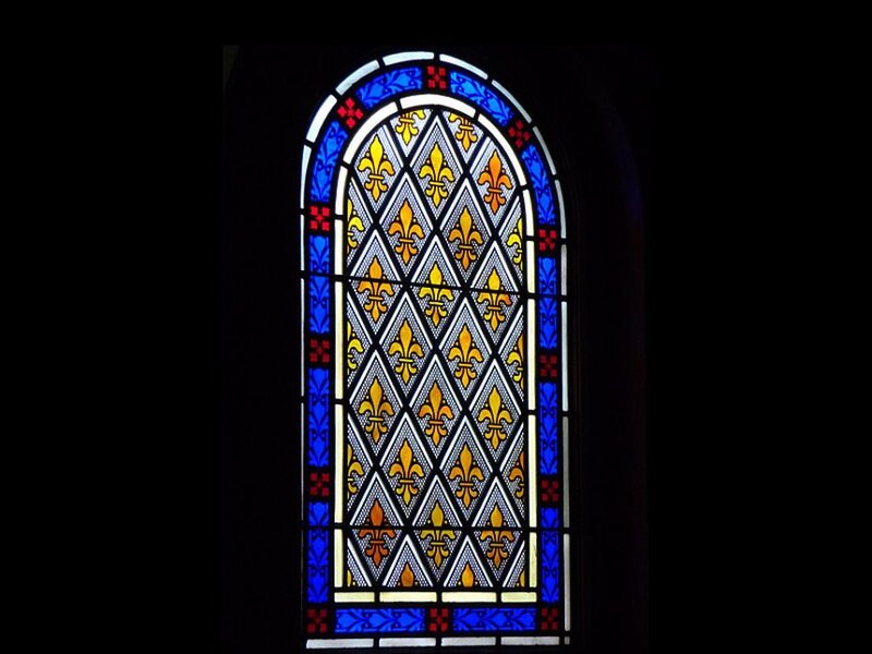 Stained Glass Window — Blue, Serene, Night