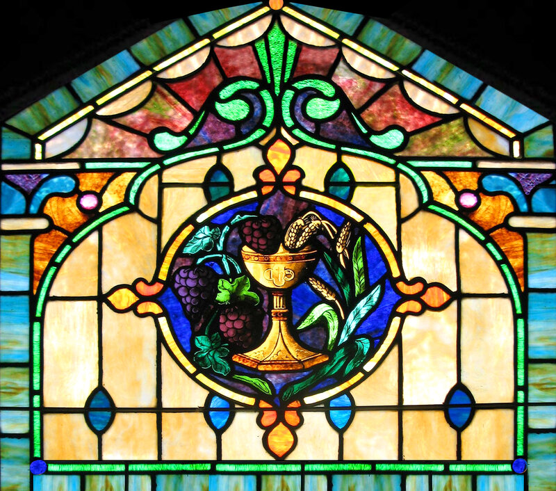 Stained Glass Window — Blue, Serene, Painting