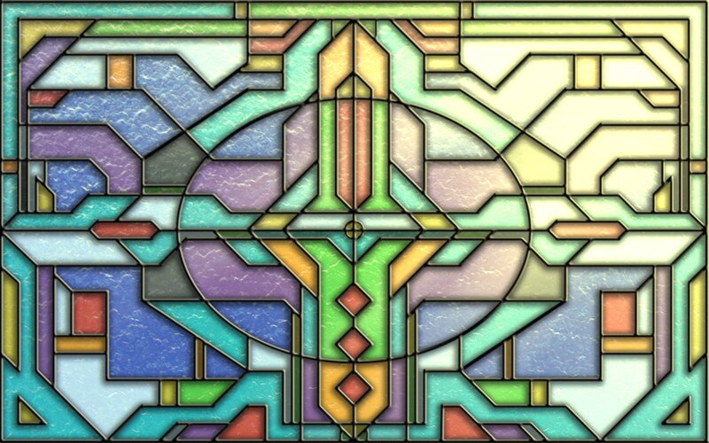 Stained Glass Window — Green, Calm