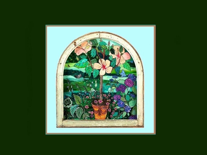 Stained Glass Window — Green, Serene, Afternoon
