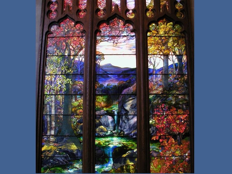 Stained Glass Window — Green, Serene, Autumn