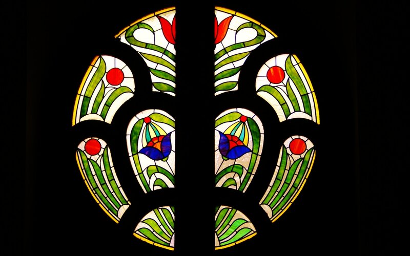 Stained Glass Window — Green, Serene
