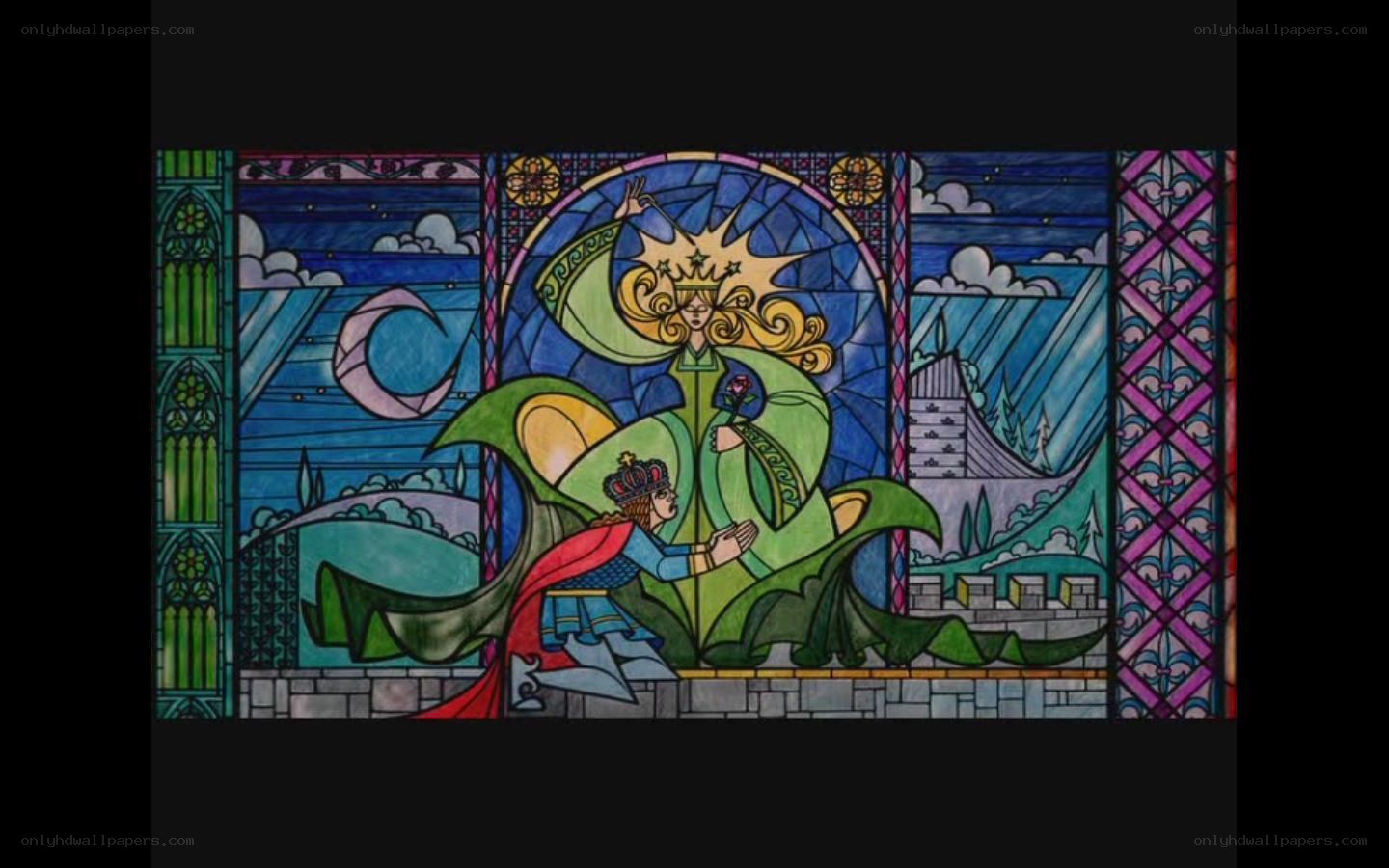 stained glass window illustration