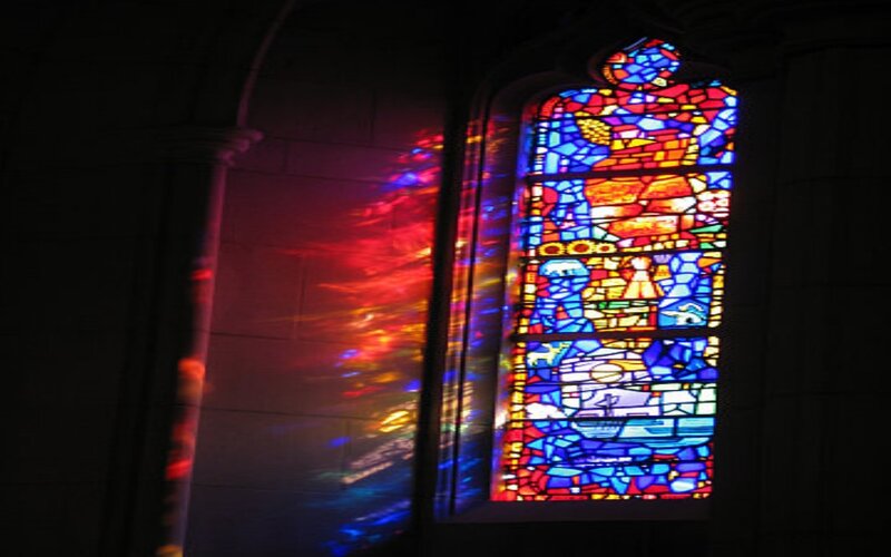 stained glass window in church