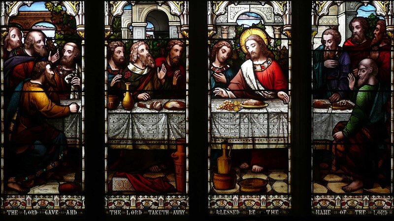 Stained Glass Window of Last Supper