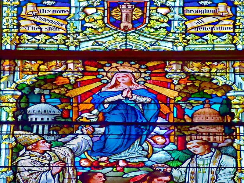 Stained Glass Window of Mary