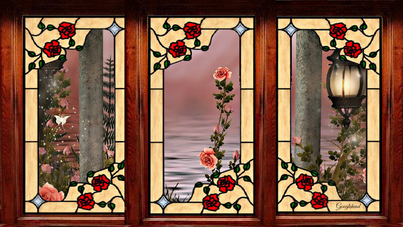 Stained Glass Window Panels — Red