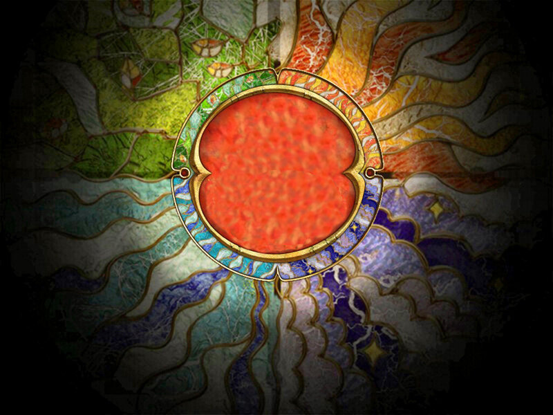 Stained Glass Window — Red, Dramatic, Digital Art