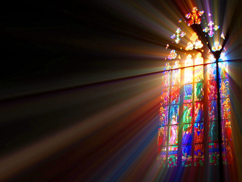Stained Glass Window — Red, Dramatic, Photograph