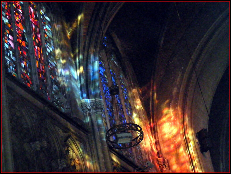 Stained Glass Window — Red, Dramatic