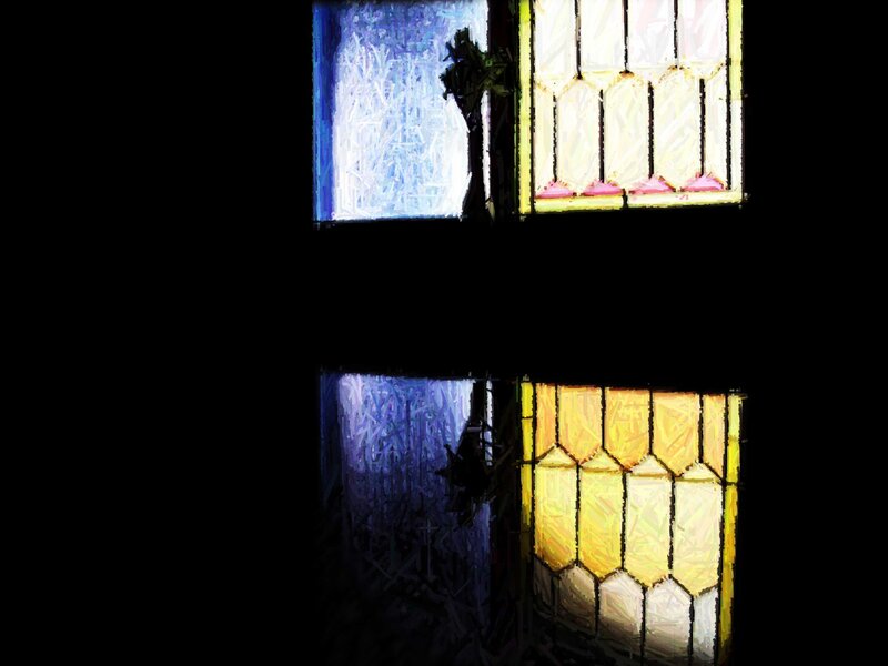 stained glass window reflection