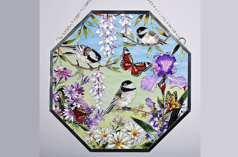 Stained Glass Window with Birds