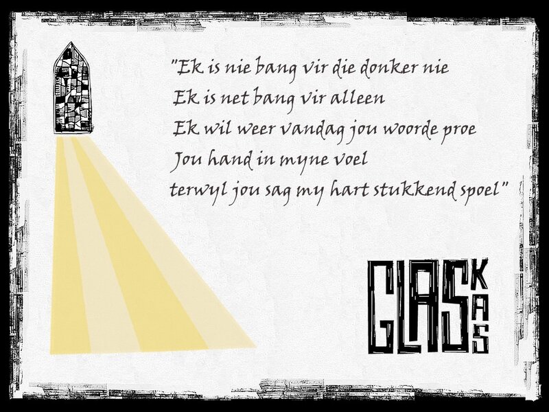 Stained glass window with poem