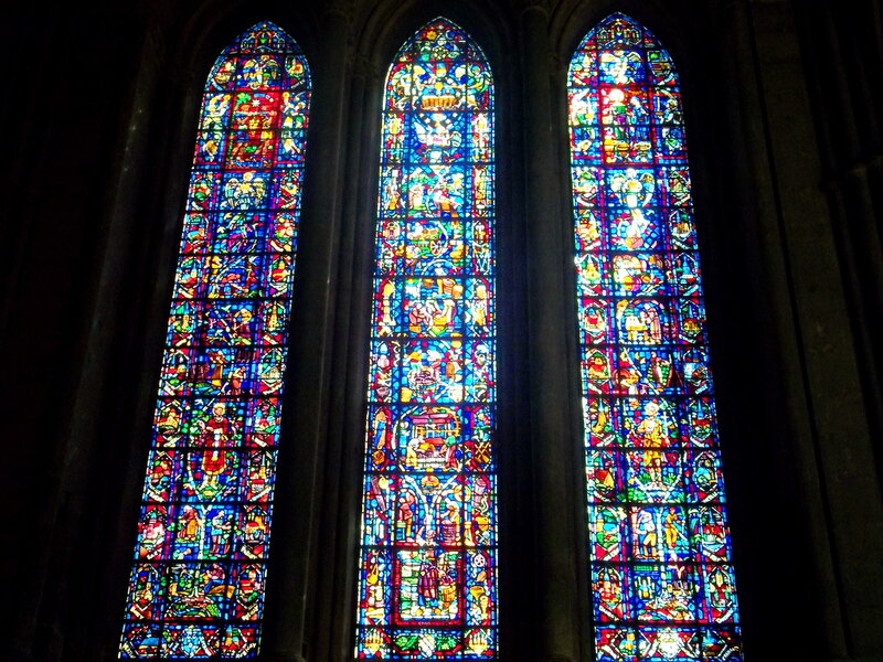 Stained Glass Windows — Blue, Dramatic, Photograph
