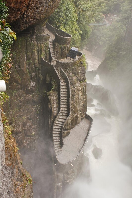Staircase carved into cliffside