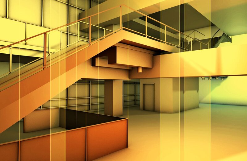 Staircase in Building — Yellow