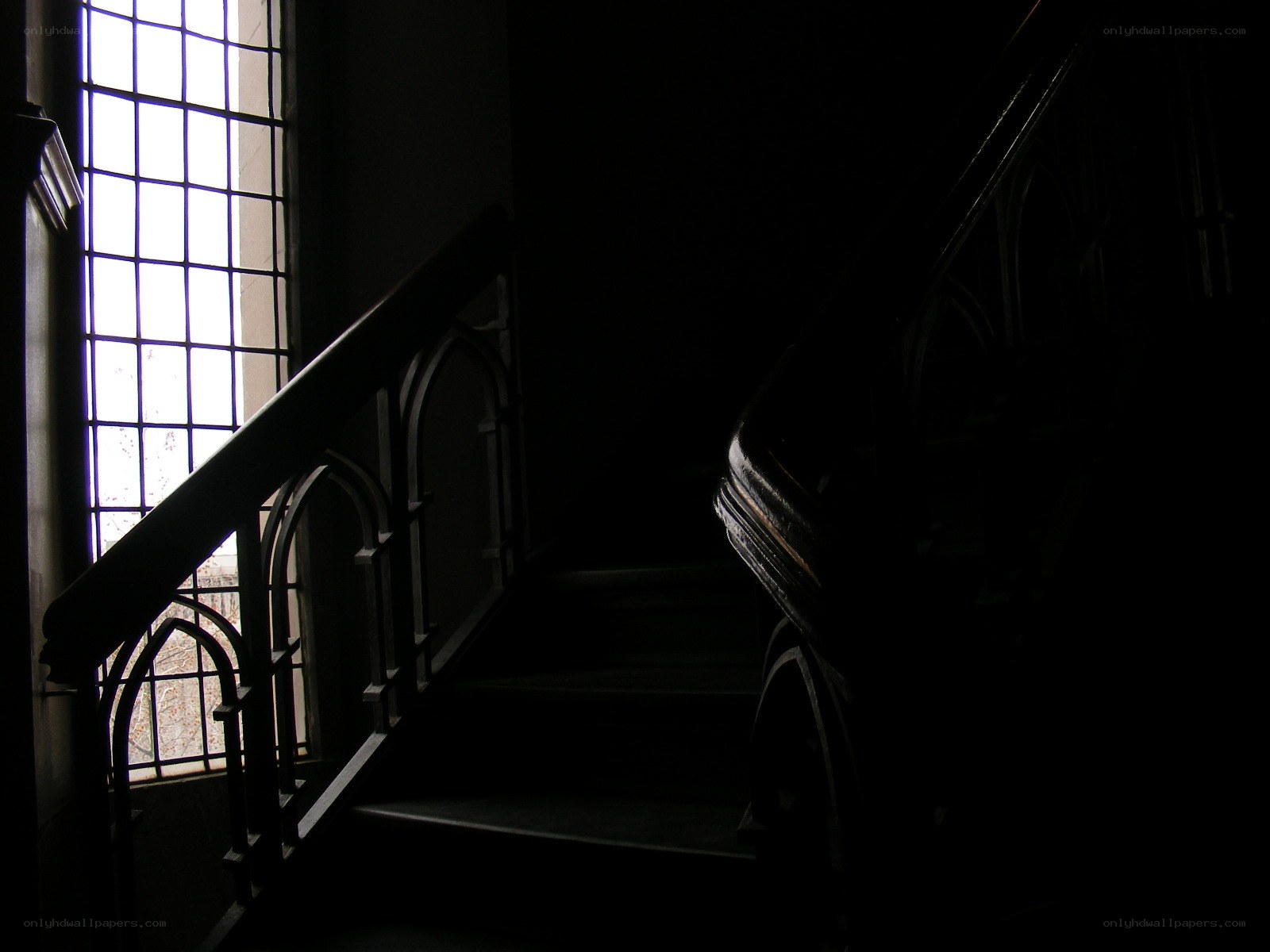 Staircase in dim light