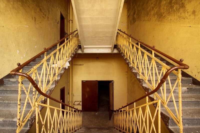 Staircase in Old Building — Yellow
