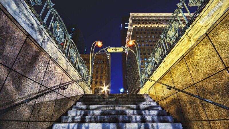 Staircase Leading to City