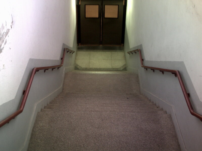staircase leading to double doors