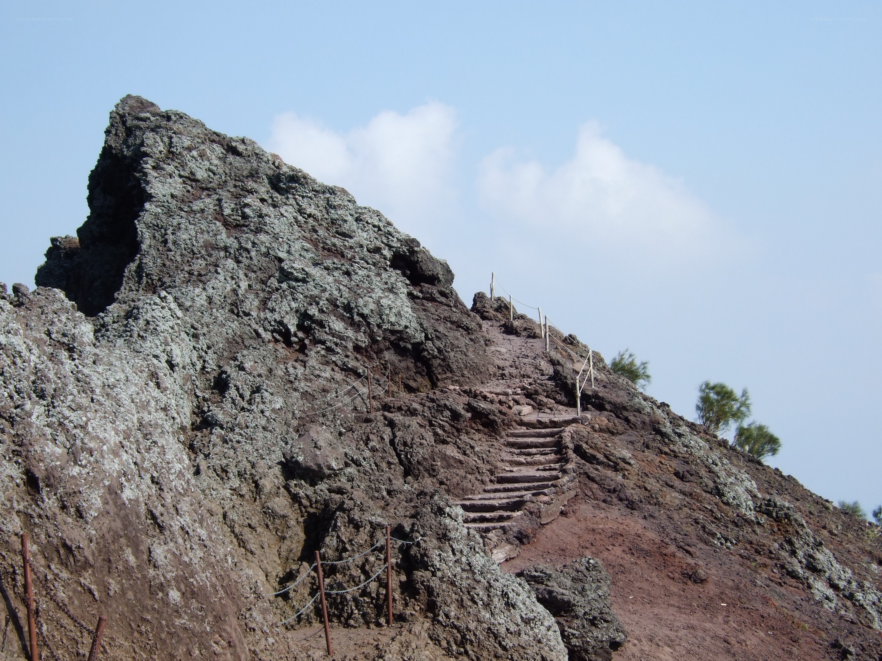 Staircase on a rocky hillside