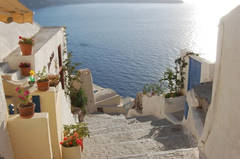 Staircase overlooking the sea