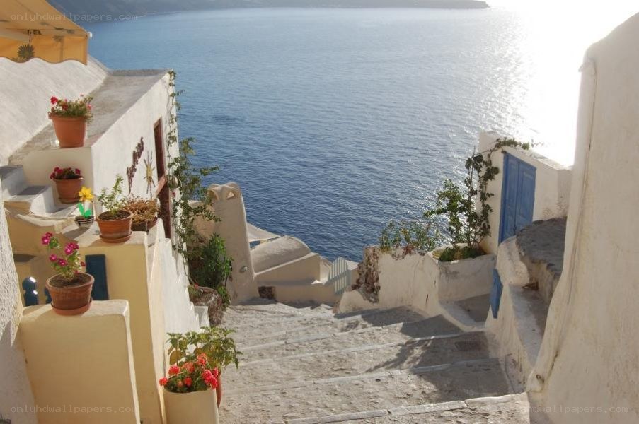 Staircase overlooking the sea