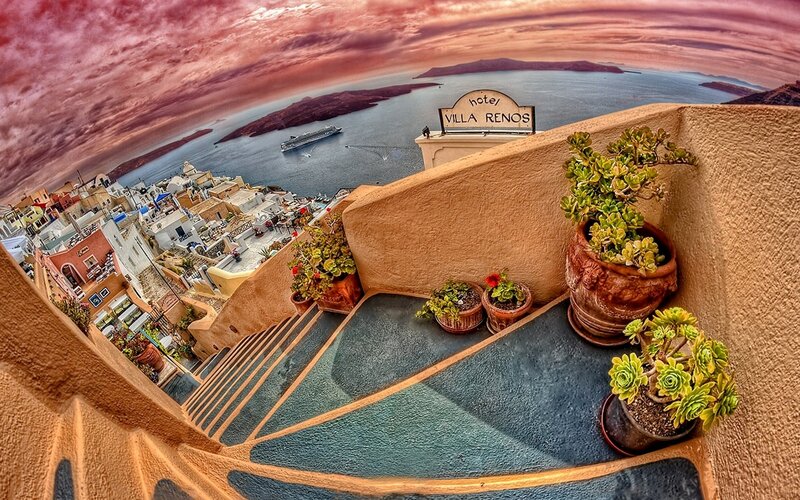 Staircase Overlooking Town