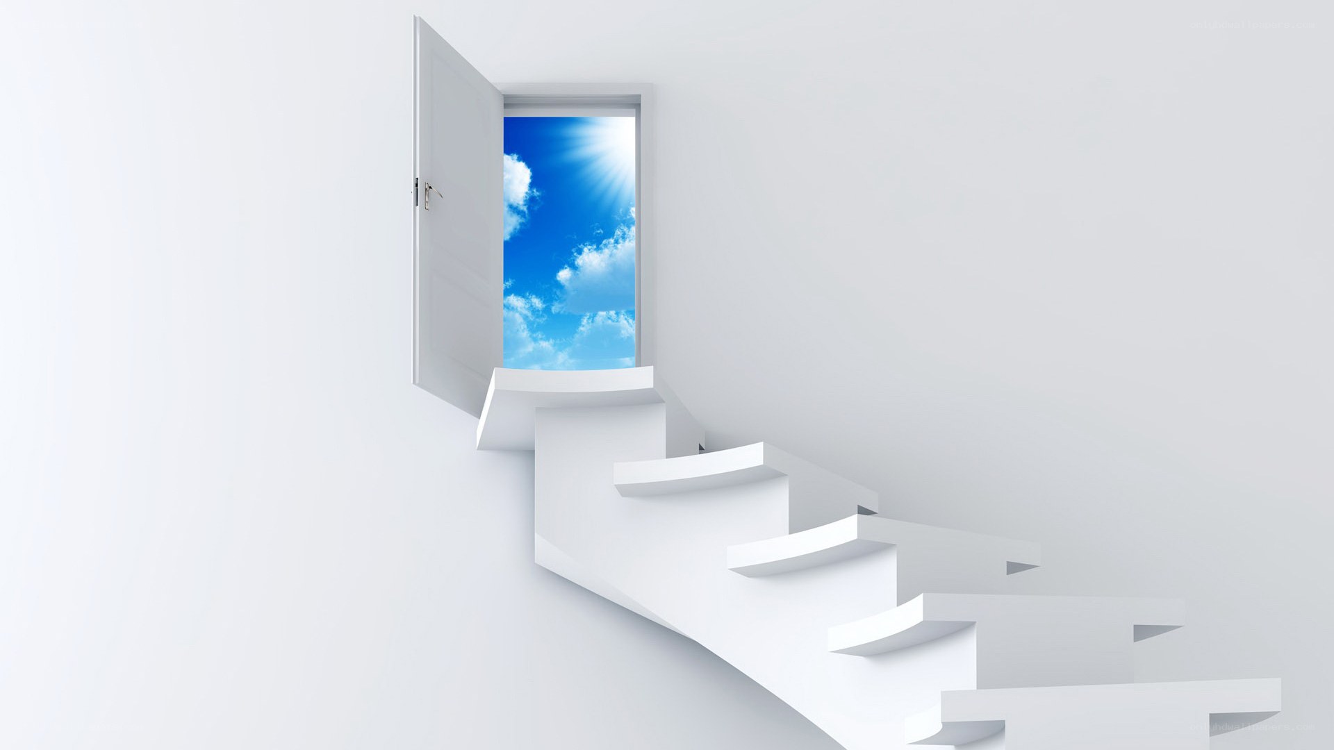 Staircase to a blue sky