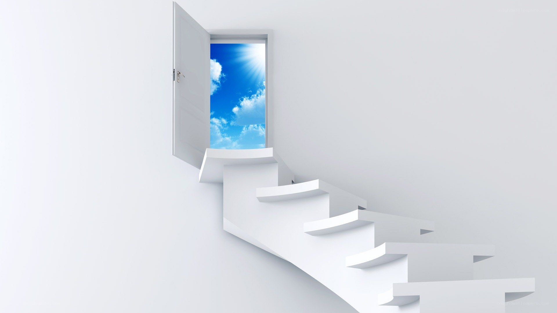Staircase to a blue sky