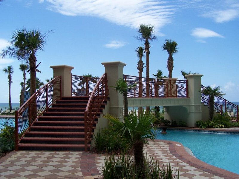 Staircase to pool and ocean view