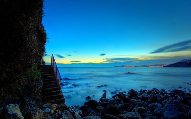Staircase to Rocky Shore