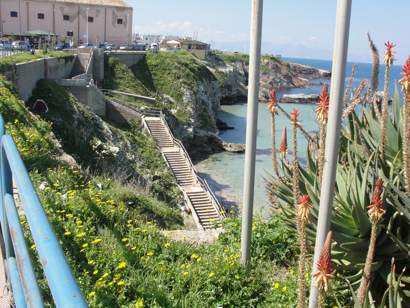 Staircase to the sea in Italy