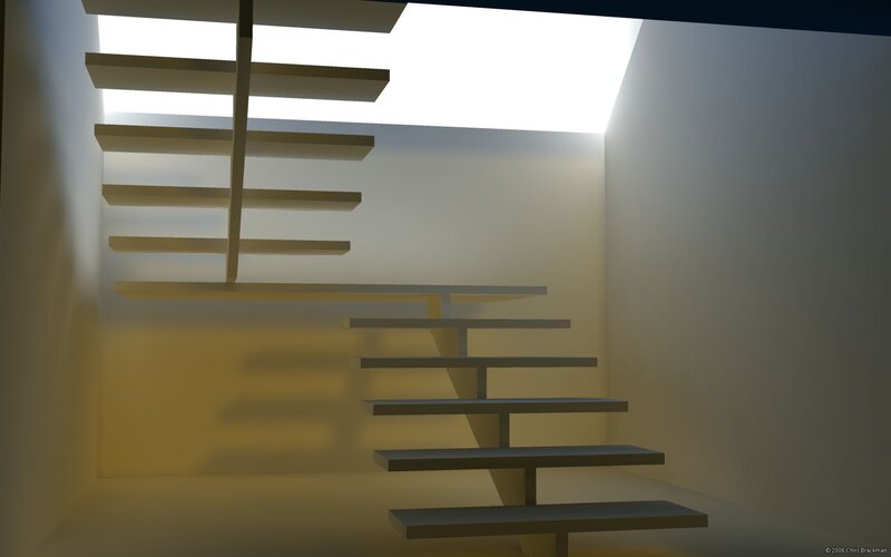 Staircase with skylight