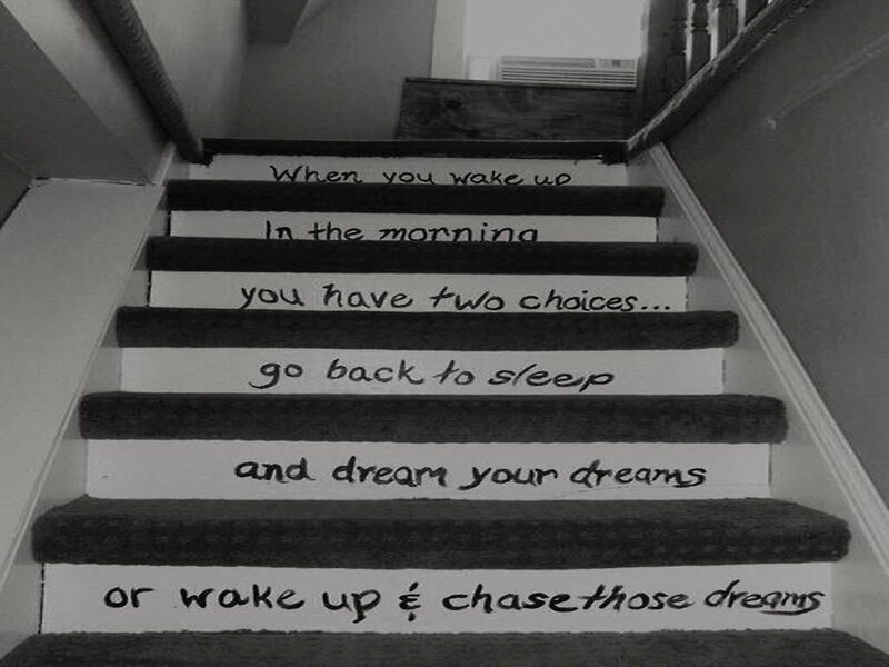 Staircase with Text