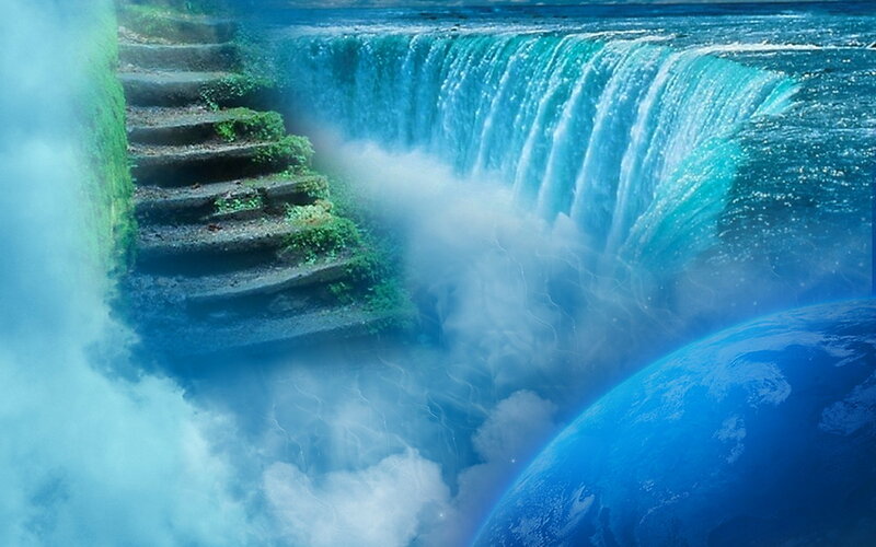 Stairs to Waterfall