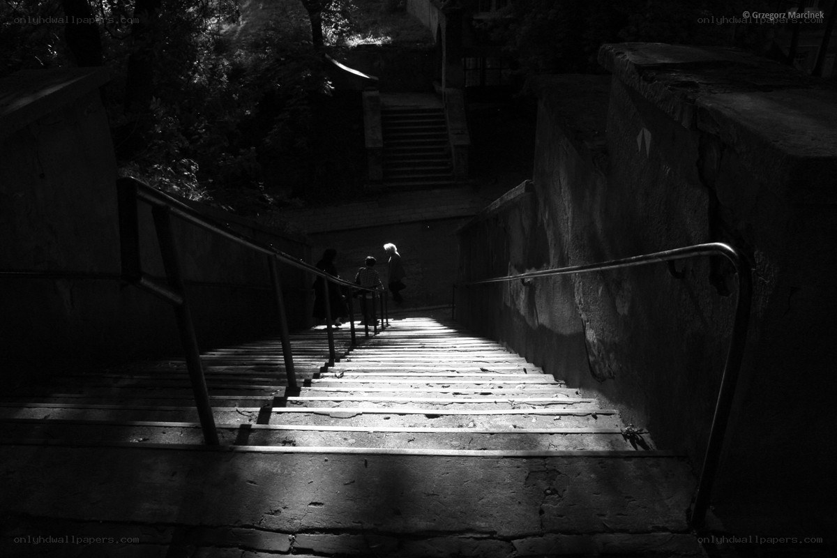Stairway in the shadows
