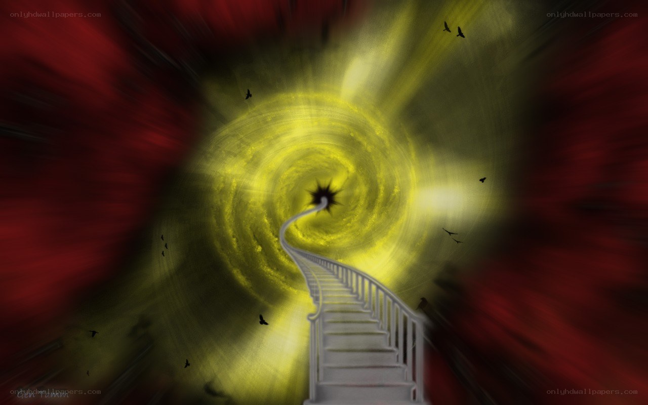 Stairway to a yellow vortex