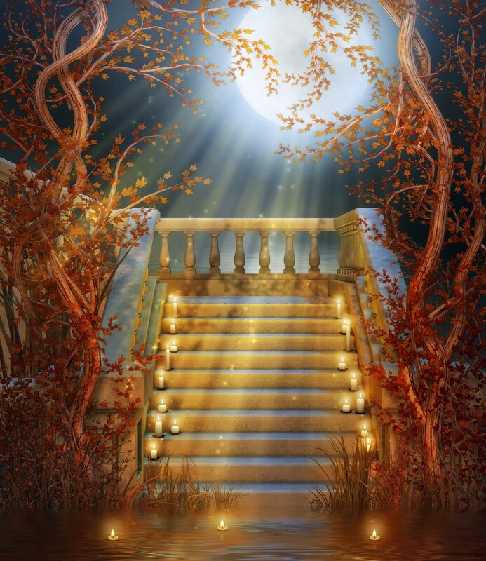 Stairway to the moonlit sky