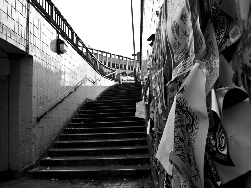 Stairway with posters