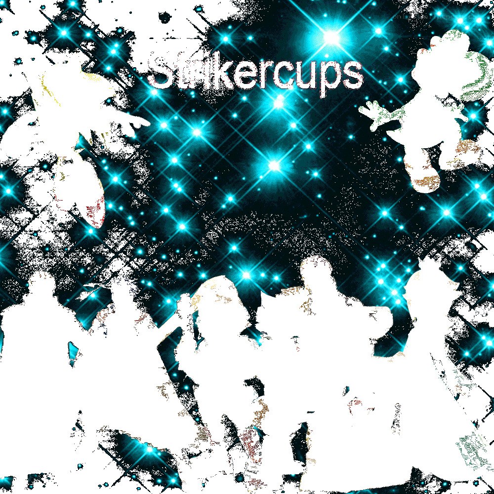 Stakercups logo with sparkles