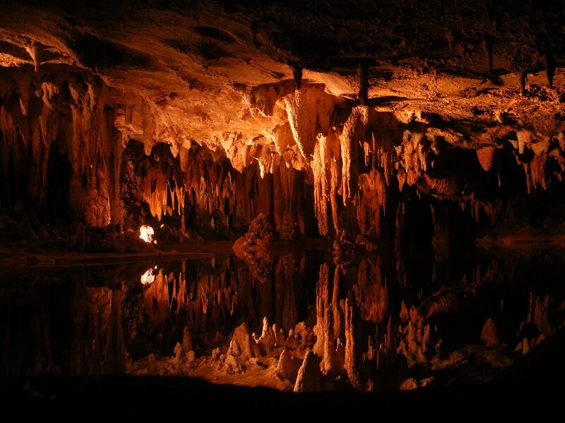 Stalactites and Stalagmites — Brown, Dramatic, Night